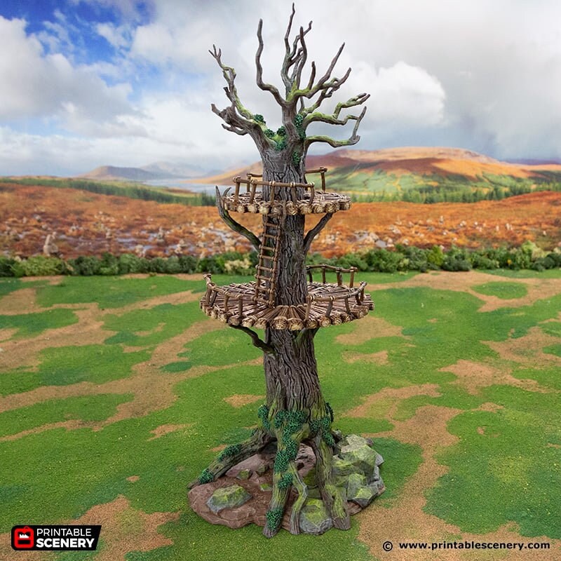 The Forest Forts - Rise of the Halflings - DnD building | Pathfinder | Forest | Treehouse | Wargaming Terrain | Scatter scenery, Fantasy-4