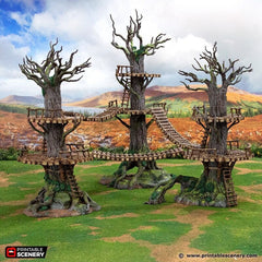 The Forest Forts - Rise of the Halflings - DnD building | Pathfinder | Forest | Treehouse | Wargaming Terrain | Scatter scenery, Fantasy-1