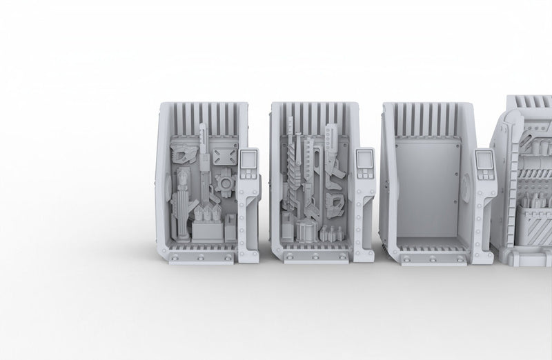 Arms Dealer Scatter Terrain mini set - Novus Landing, EC3D, Infinity, Legion, Sci-fi, Cyberpunk 2077, Wargaming Scenery, Black Market-3