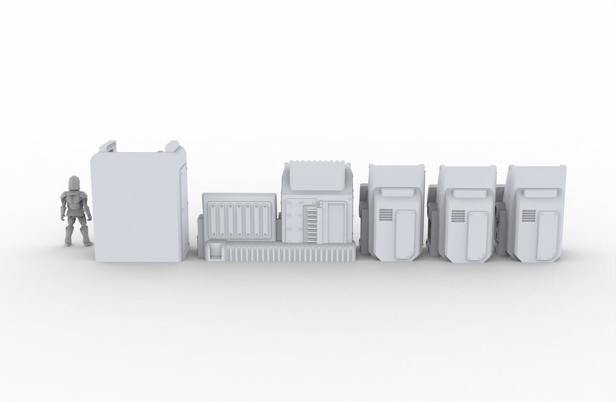 Arms Dealer Scatter Terrain mini set - Novus Landing, EC3D, Infinity, Legion, Sci-fi, Cyberpunk 2077, Wargaming Scenery, Black Market-6