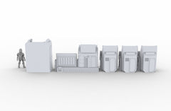 Arms Dealer Scatter Terrain mini set - Novus Landing, EC3D, Infinity, Legion, Sci-fi, Cyberpunk 2077, Wargaming Scenery, Black Market-6
