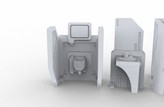 Bathroom Scatter Terrain - Novus Landing, EC3D, Infinity, Legion Sci-fi, Cyberpunk 2077, Wargaming Scenery, Washroom, Realism-3