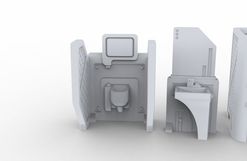 Bathroom Scatter Terrain - Novus Landing, EC3D, Infinity, Legion Sci-fi, Cyberpunk 2077, Wargaming Scenery, Washroom, Realism-3