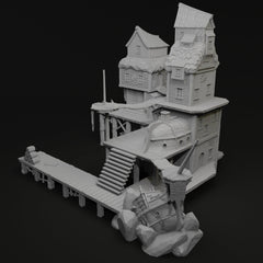 Pirate Dock - Pirates vs. Sailors Nightmare At Sea - DnD, Wargaming, Ocean, Boat, Ship, Docks, Tortuga, Black Flag, Pathfinder, Age of Sail-8