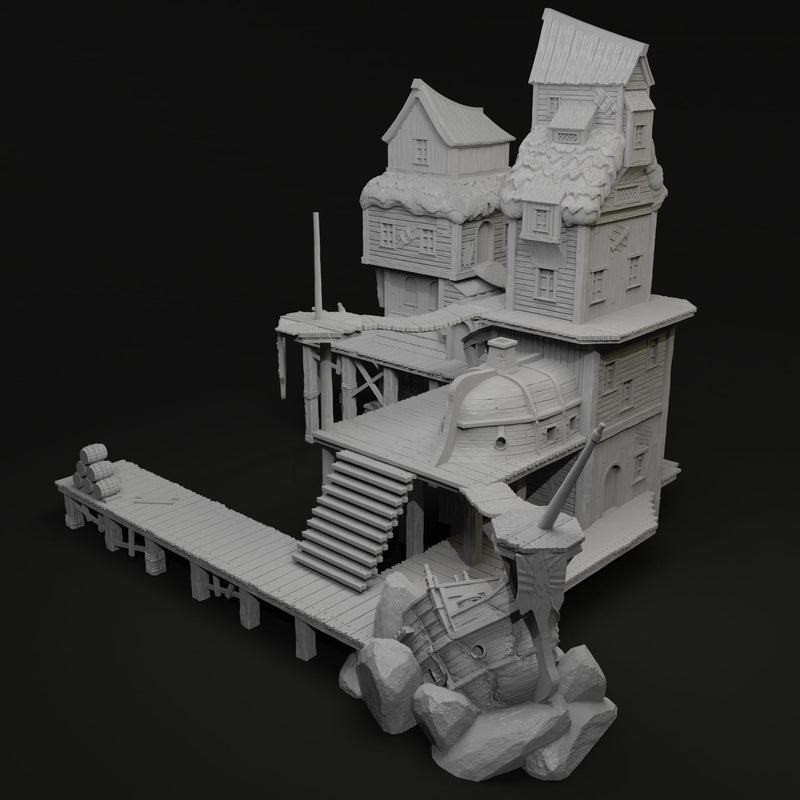 Pirate Dock - Pirates vs. Sailors Nightmare At Sea - DnD, Wargaming, Ocean, Boat, Ship, Docks, Tortuga, Black Flag, Pathfinder, Age of Sail-8
