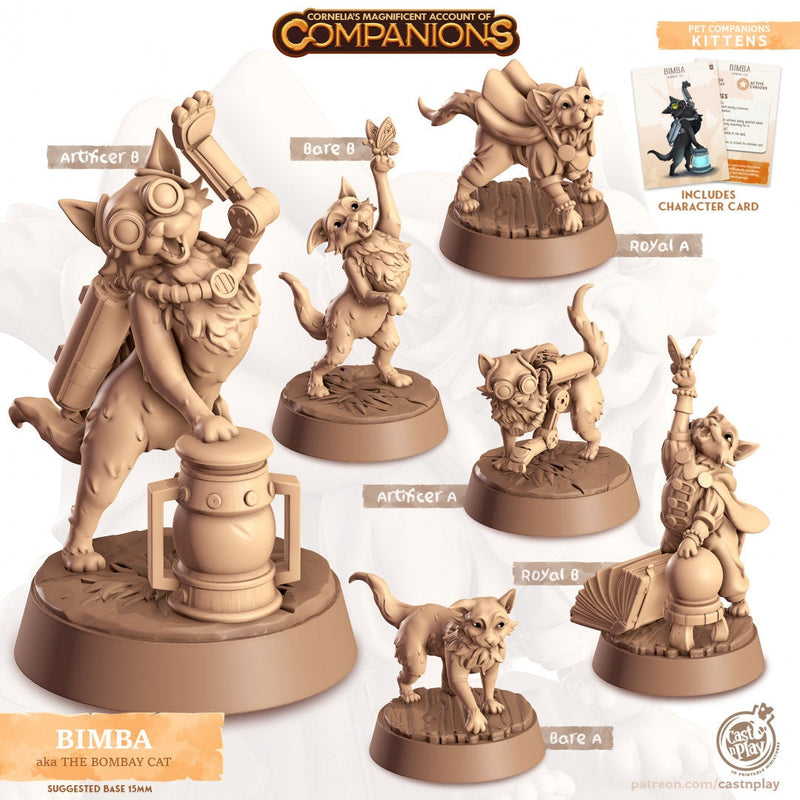 Bimba - dnd Bombay Cat mini - Cast N Play, Feline, Cat, Artificer, Wizard Familiar, Animal Companion, Ranger, Druid Form, Adventurer-1