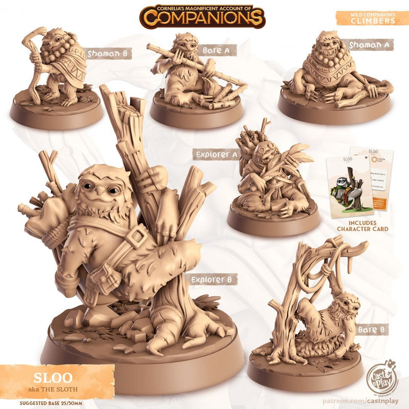 Sloo - dnd Sloth mini - Cast N Play, Climber, Friend, Wizard Familiar, Animal Companion, Ranger, Druid Form, Shaman, Explorer-1