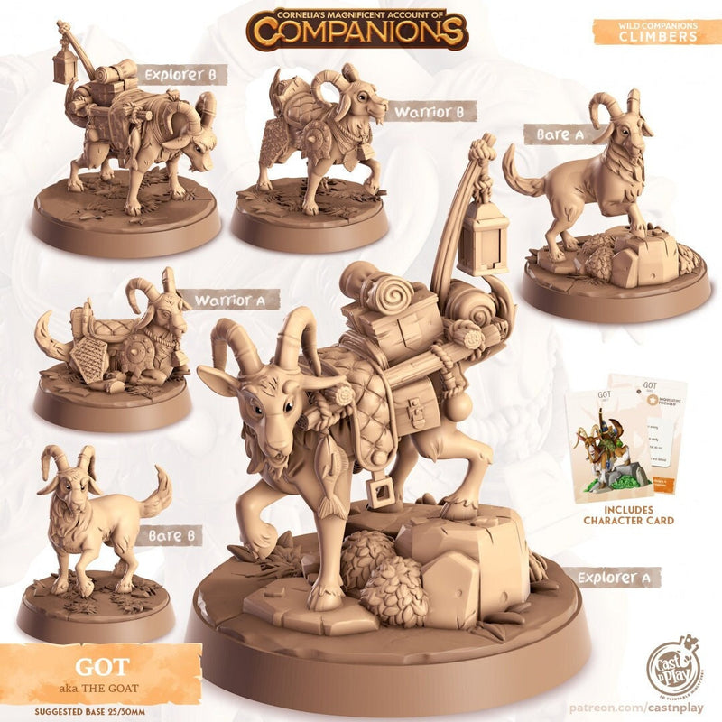 Got - dnd Goat mini - Cast N Play, Climber, Friend, Wizard Familiar, Animal Companion, Ranger, Druid Form, Warrior, Explorer, Fighter-1