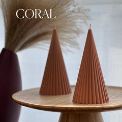 Ribbed Cone Soy Wax Candle: Minimalist Home Decor-2