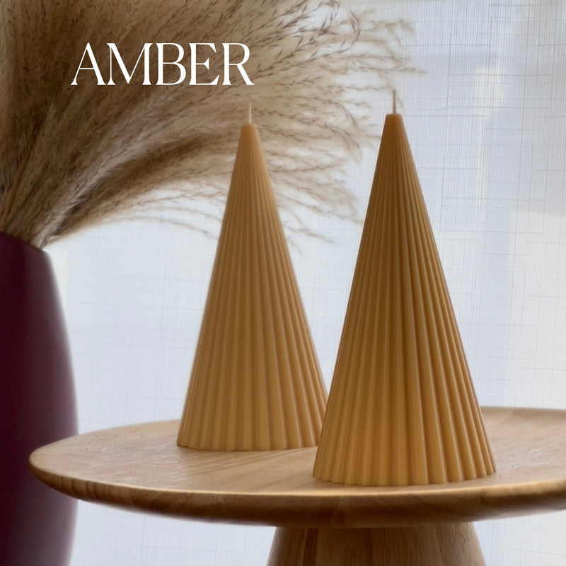 Ribbed Cone Soy Wax Candle: Minimalist Home Decor-6