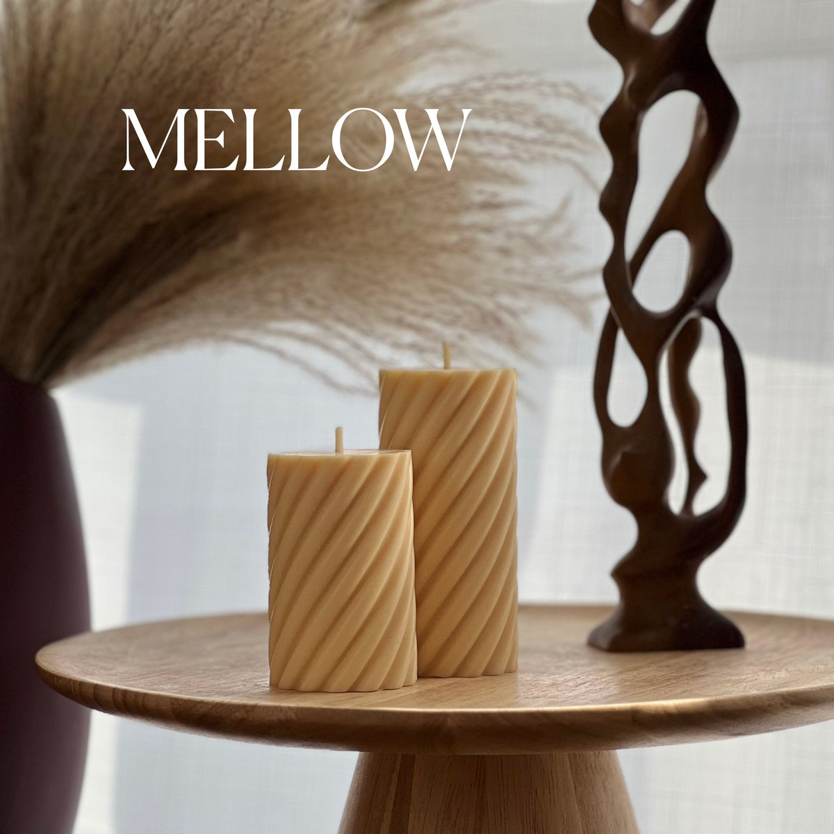 Spiral Ribbed Pillar Candle Set-5