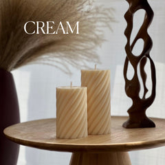 Spiral Ribbed Pillar Candle Set-4