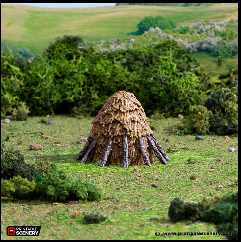 Haystacks - King and Country, DnD, Pathfinder, 15mm, 28mm, 32mm, wargaming terrain, scatter scenery D&D medieval village, farm, cart, hay-4