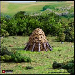 Haystacks - King and Country, DnD, Pathfinder, 15mm, 28mm, 32mm, wargaming terrain, scatter scenery D&D medieval village, farm, cart, hay-4