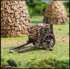 Haystacks - King and Country, DnD, Pathfinder, 15mm, 28mm, 32mm, wargaming terrain, scatter scenery D&D medieval village, farm, cart, hay-6