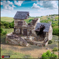 Ruined Stonestreet Bakers - King and Country, DnD, Pathfinder, 15mm, 28mm, 32mm, wargaming terrain, scatter scenery D&D medieval village-1