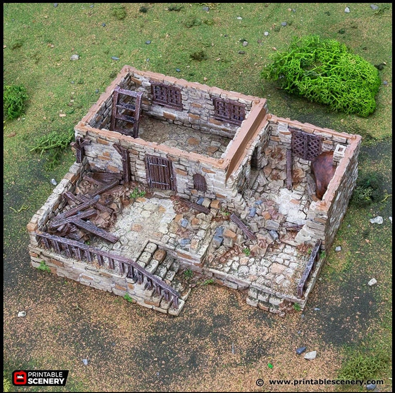 Ruined Stonestreet Bakers - King and Country, DnD, Pathfinder, 15mm, 28mm, 32mm, wargaming terrain, scatter scenery D&D medieval village-3