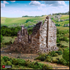 Ruined Barleyway Cottage - King and Country, DnD, Pathfinder, 15mm, 28mm, 32mm, wargaming terrain, scatter scenery D&D medieval village-5