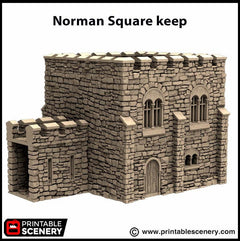 Norman Square Keep - King and Country, DnD, Pathfinder, 15mm, 28mm, 32mm, wargaming terrain, scenery D&D fort, base, castle, stone, medieval-3