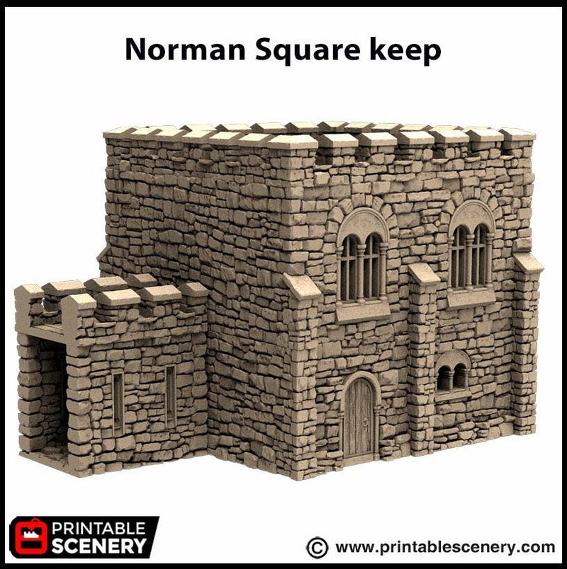 Norman Square Keep - King and Country, DnD, Pathfinder, 15mm, 28mm, 32mm, wargaming terrain, scenery D&D fort, base, castle, stone, medieval-3