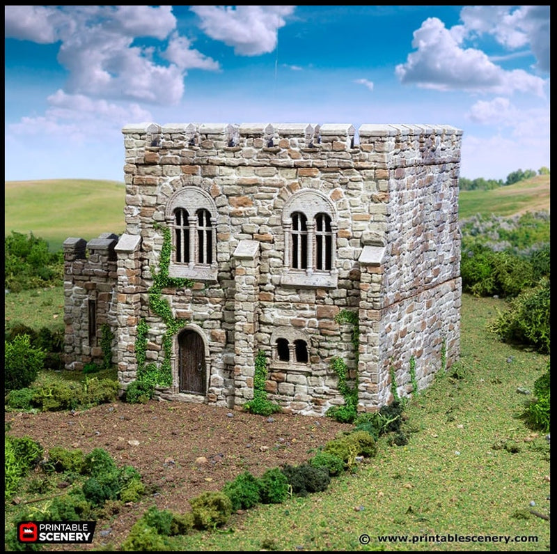 Norman Square Keep - King and Country, DnD, Pathfinder, 15mm, 28mm, 32mm, wargaming terrain, scenery D&D fort, base, castle, stone, medieval-7