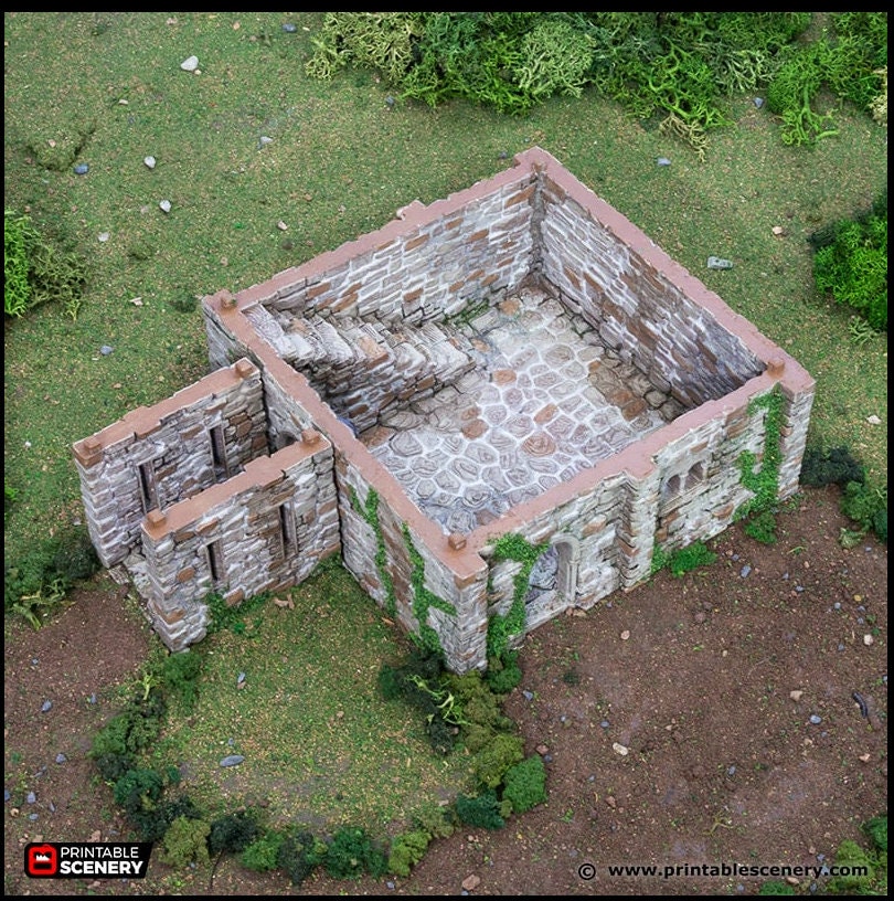Norman Square Keep - King and Country, DnD, Pathfinder, 15mm, 28mm, 32mm, wargaming terrain, scenery D&D fort, base, castle, stone, medieval-5