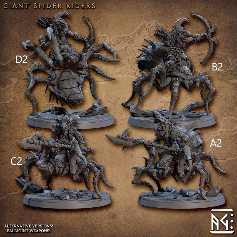 Giant Spider Riders - Artisan Guild Faldorn Goblins | Monster | Fantasy, DnD | Goblin | Fighter | Archer | Mounted | Swamp | Melee | Ranged-2