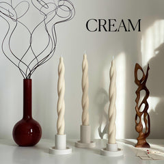 Tall Twisted Soy Wax Candle: Handmade Dinner Candle-3