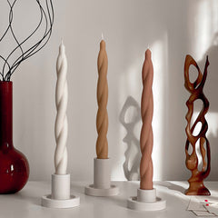 Tall Twisted Soy Wax Candle: Handmade Dinner Candle-1