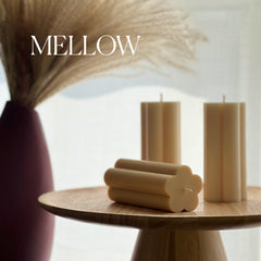 Flower Pillar Soy Candle: Minimalist Home Decor, Unscented Vegan Candle-5