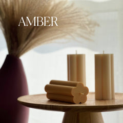 Flower Pillar Soy Candle: Minimalist Home Decor, Unscented Vegan Candle-6
