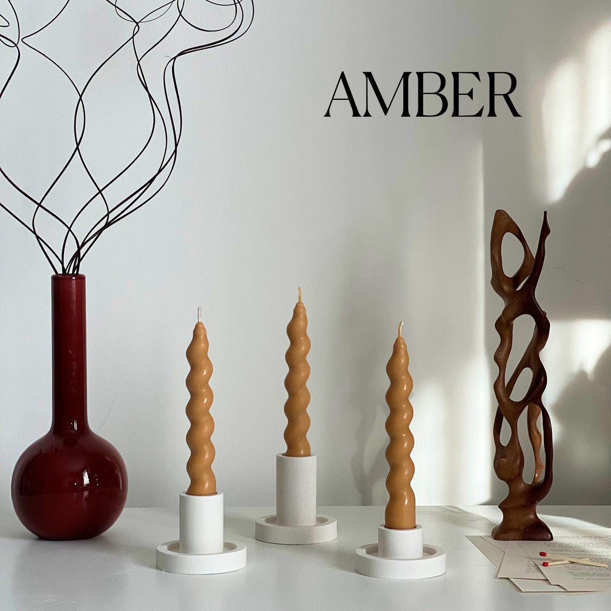 Twisted Soy Wax Taper Candle | Handmade Home Decor-6