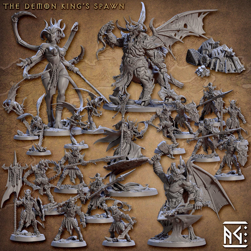 Lilith the Matriarch - Artisan Guild Demon King Spawn | Monster | Fantasy, DnD | Pinup | Large | Queen | Abyss, Hell, Forge | Pinup-3