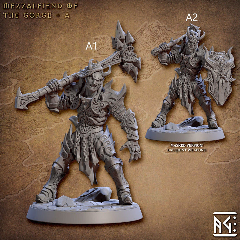 Mezzalfiends of the Gorge - Artisan Guild Demon King Spawn | Monster | Fantasy, DnD | Tiefling | Fighter | Paladin | Cleric | Hell, Abyss-3