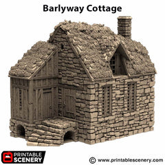 Barlyway Cottage - King and Country, DnD, Pathfinder, 15mm, 28mm, 32mm, wargaming terrain, scenery D&D, medieval village, house, home-4