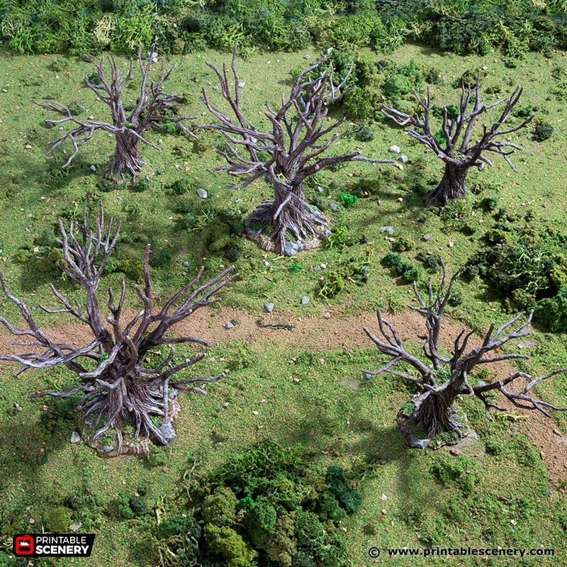 Oak Trees - King and Country, DnD, Pathfinder, 15mm, 28mm, 32mm, wargaming terrain, scenery D&D, medieval village, nature, forest, town-3