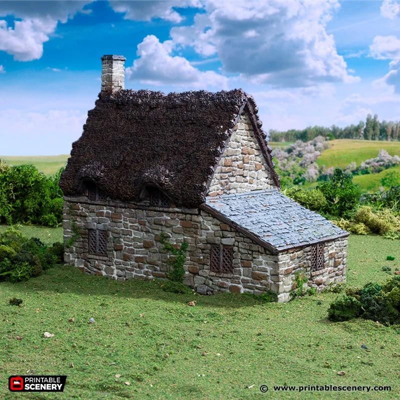 Crow Cottage - King and Country, DnD, Pathfinder, 15mm, 28mm, 32mm, wargaming terrain, scenery D&D, medieval village, house, home, town-6