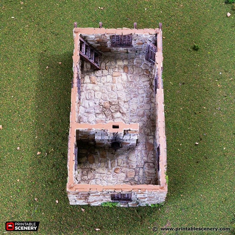 Hollyhock Cottage - King and Country, DnD, Pathfinder, 15mm, 28mm, 32mm, wargaming terrain, scenery D&D, medieval village, house, home, town-4