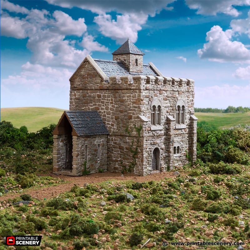 Norman Stone Keep - King and Country, DnD, Pathfinder, 15mm, 28mm, 32mm, wargaming terrain, scenery D&D, medieval castle, fort, village-6