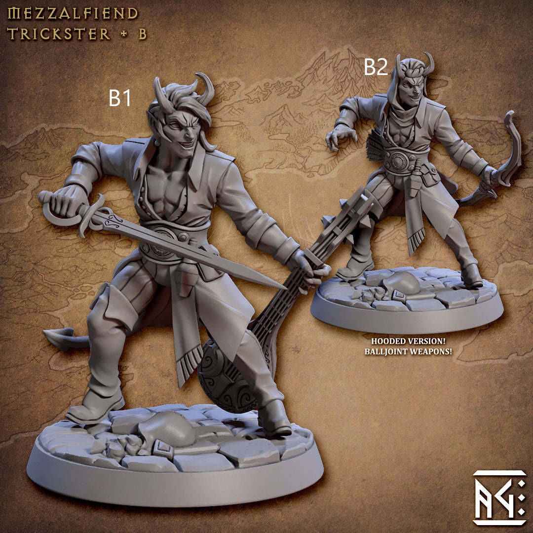 Mezzalfiend Trickster - Artisan's Guild | Tiefling | DnD | Pathfinder | Fantasy | Ranger | Fighter | Wizard | Rogue | Sorcerer | Pack-4