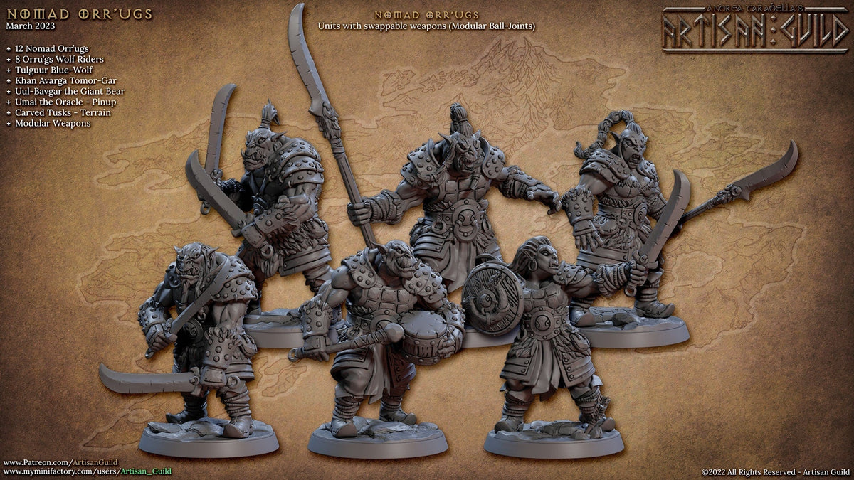 Nomad Orr'ugs - Artisan Guild | Monster | Fantasy | DnD | Pathfinder | Orc | Half Orc | Fighter | Ranger | Plains | Steppe | barbarian |-2