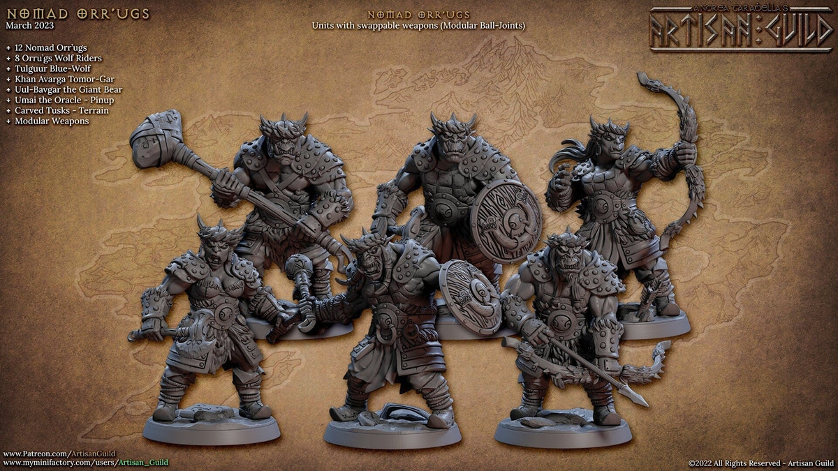 Nomad Orr'ugs - Artisan Guild | Monster | Fantasy | DnD | Pathfinder | Orc | Half Orc | Fighter | Ranger | Plains | Steppe | barbarian |-1