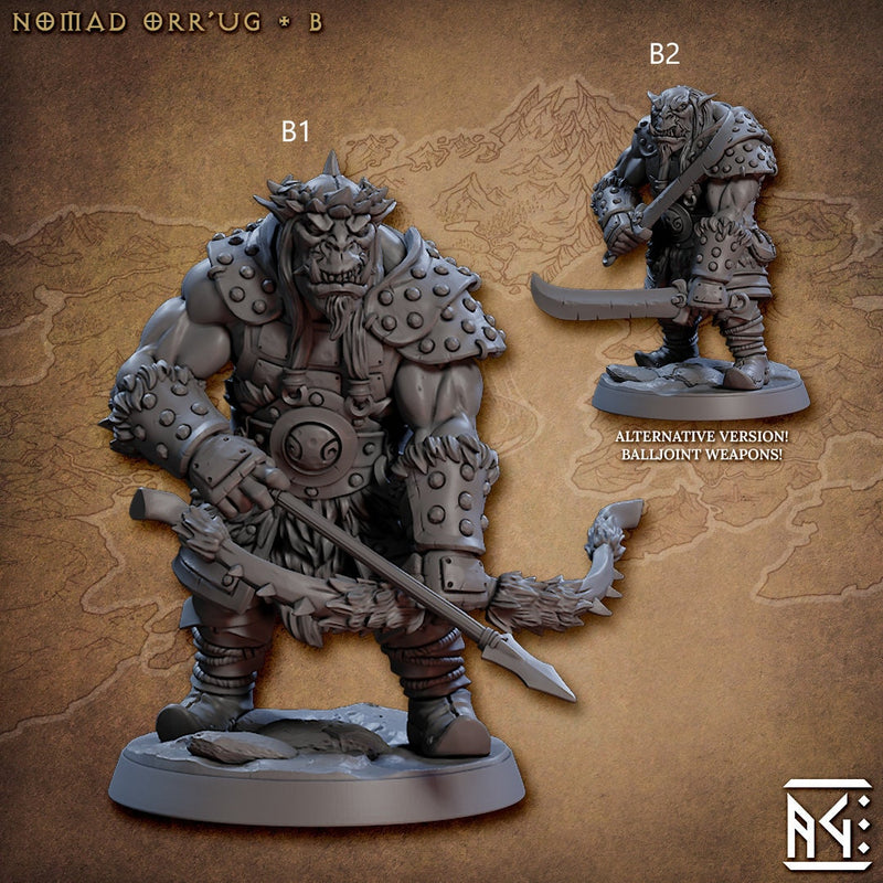 Nomad Orr'ugs - Artisan Guild | Monster | Fantasy | DnD | Pathfinder | Orc | Half Orc | Fighter | Ranger | Plains | Steppe | barbarian |-4