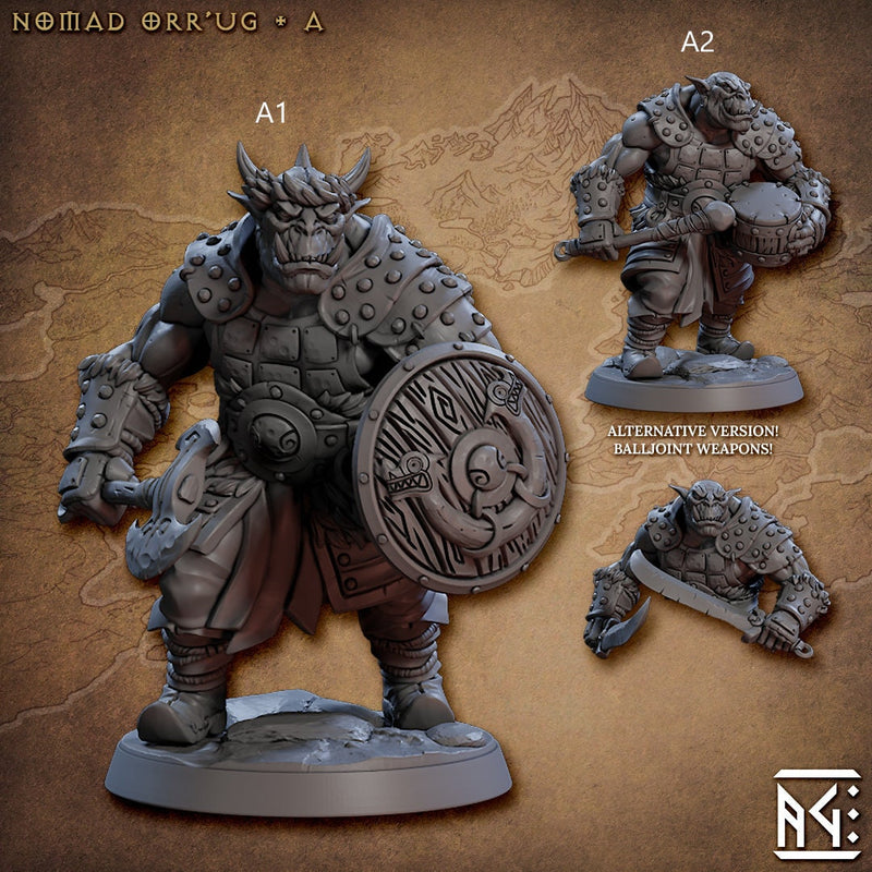 Nomad Orr'ugs - Artisan Guild | Monster | Fantasy | DnD | Pathfinder | Orc | Half Orc | Fighter | Ranger | Plains | Steppe | barbarian |-3