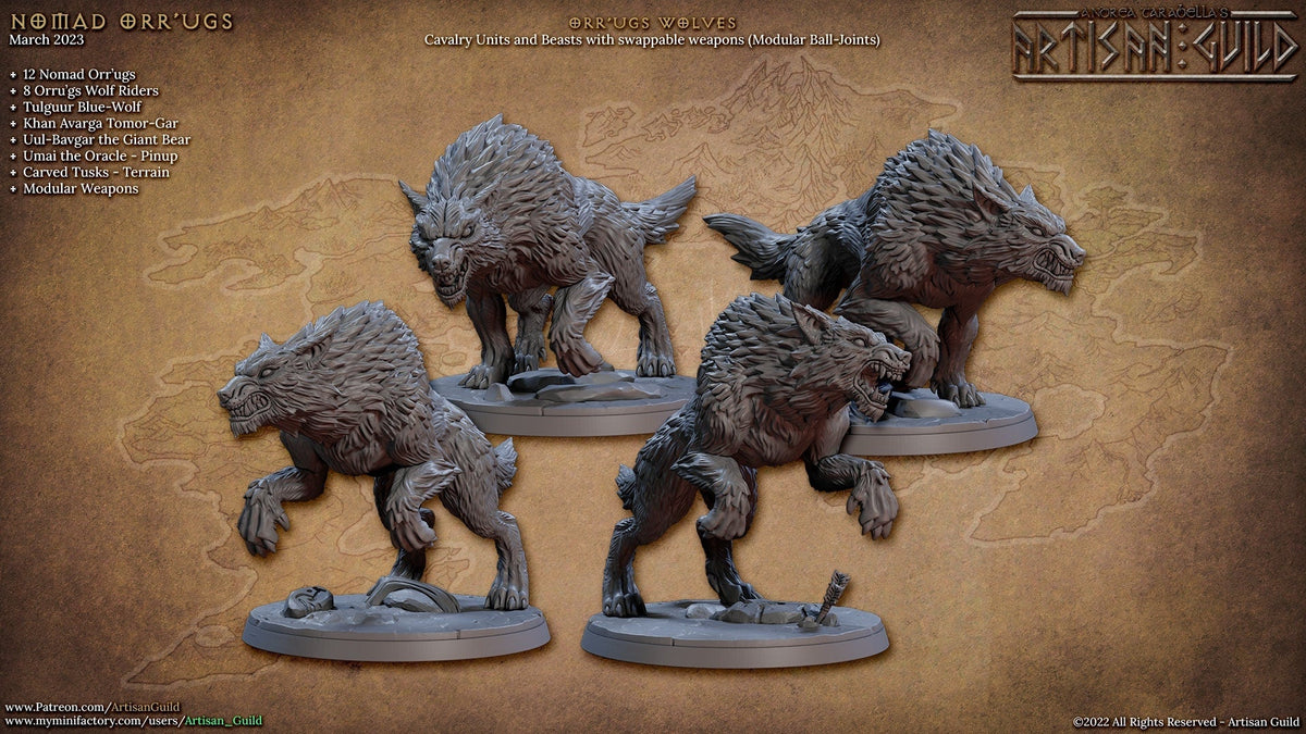 Orr'ugs Wolf Riders - Artisan Guild | Wolf | Fantasy | DnD | Pathfinder | Companion | Half Orc | Fighter | Ranger | Plains | Steppe | Animal-3