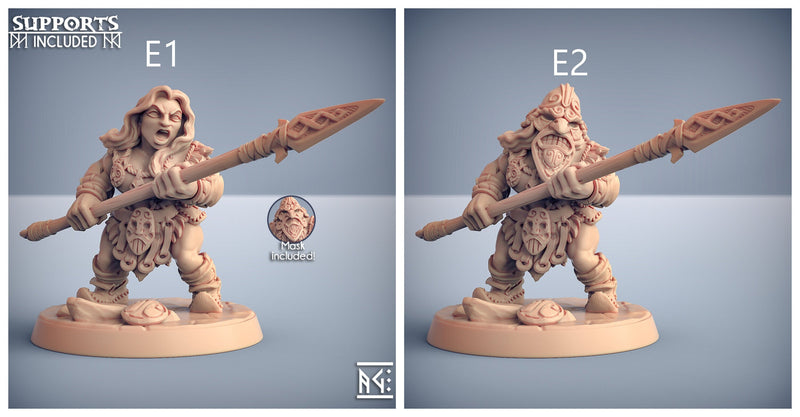 Dwarf Mountaineer mini set - Artisans Guild | Dwarf | Male | Female | Archer | Melee | Fighter | DnD | Wargaming | Pathfinder Fantasy-6