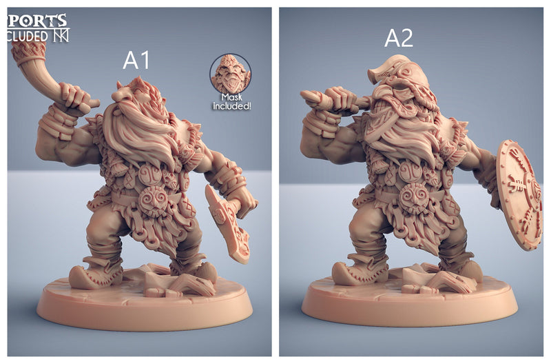 Dwarf Mountaineer mini set - Artisans Guild | Dwarf | Male | Female | Archer | Melee | Fighter | DnD | Wargaming | Pathfinder Fantasy-2