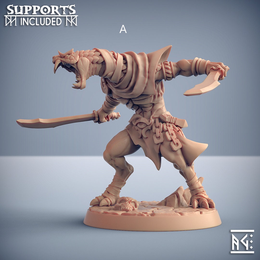 Nagarot Thralls - Artisan Guild Maneater Nagarots | Monster | Fantasy | DnD | Rogue | Fighter | Ranger | Yuan-Ti | Snakefolk | Nagaji-2