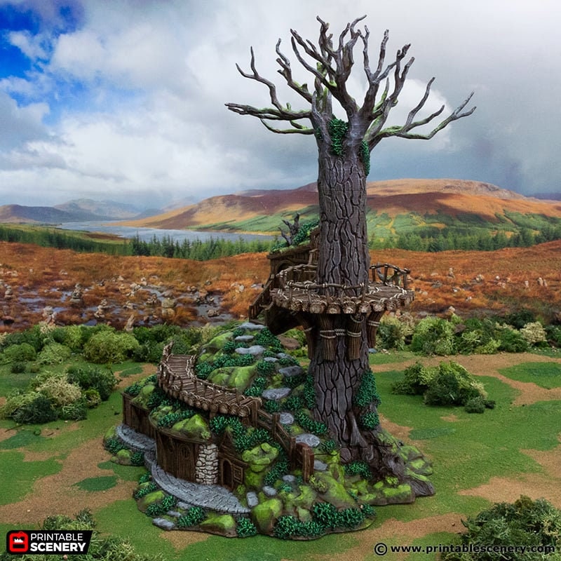 Ranger Barracks - Rise of the Halflings - DnD building | Pathfinder | Forest | Treehouse | Wargaming Terrain | Scatter scenery, Fantasy-3