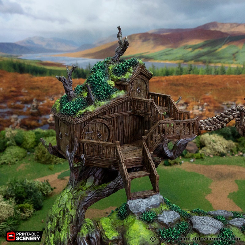 Ranger Barracks - Rise of the Halflings - DnD building | Pathfinder | Forest | Treehouse | Wargaming Terrain | Scatter scenery, Fantasy-5